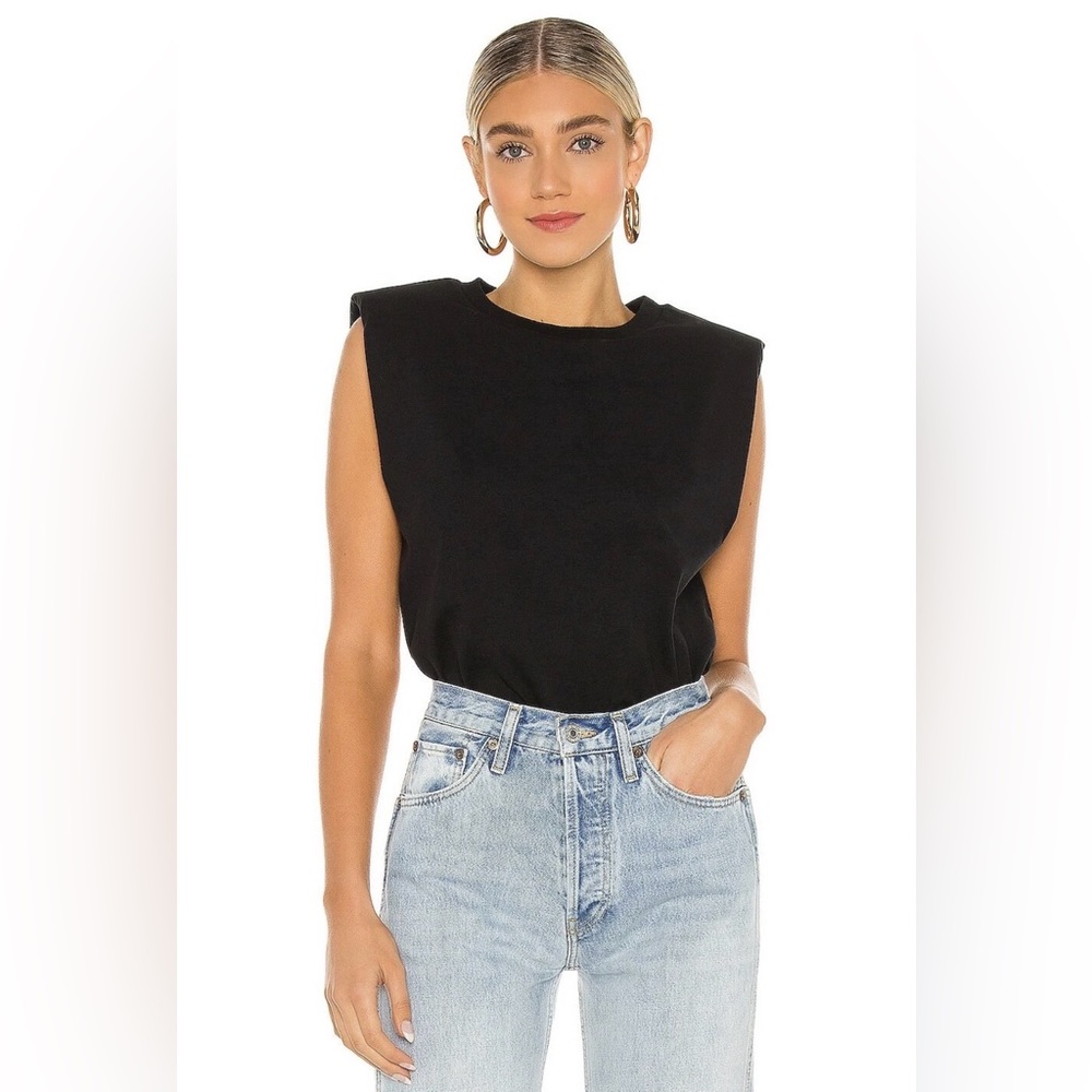 All Saints Small Black Sleeveless Muscle Tank Coni Shoulder 100% cotton 🖤